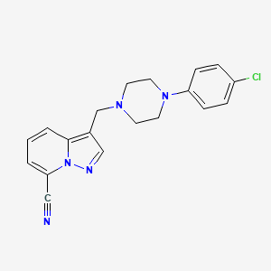 Pyrazolo(1,5-a)pyridine-7-carbonitrile, 3-((4-(4-chlorophenyl)-1-piperazinyl)methyl)-