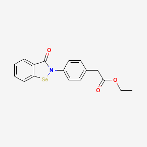 Benzeneacetic acid, 4-(3-oxo-1,2-benzisoselenazol-2(3H)-yl)-, ethyl ester