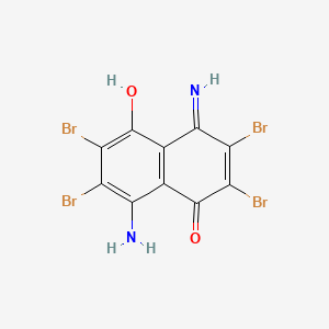 molecular formula C10H4Br4N2O2 B12723464 1(4H)-Naphthalenone, 8-amino-2,3,6,7-tetrabromo-5-hydroxy-4-imino- CAS No. 72918-28-6