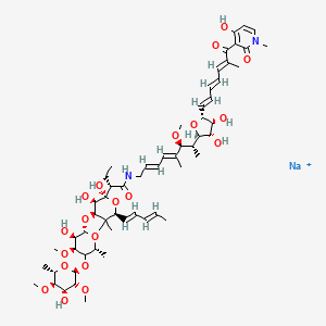 31-O-(6-Deoxy-4-O-(6-deoxy-2,4-di-O-methylhexopyranosyl)-3-O-methylhexopyranosyl)-1-methylmocimycin, monosodium salt