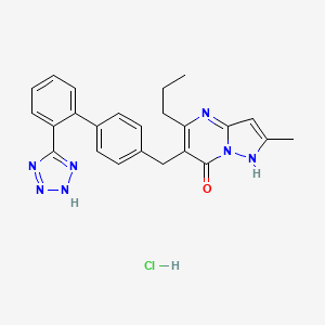 Pyrazolo(1,5-a)pyrimidin-7-ol, 2-methyl-5-propyl-6-((2'-(1H-tetrazol-5-yl)(1,1'-biphenyl)-4-yl)methyl)-, monohydrochloride