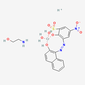 2-Aminoethanol;chromium;hydron;2-hydroxy-3-[(2-hydroxynaphthalen-1-yl)diazenyl]-5-nitrobenzenesulfonic acid;hydrate