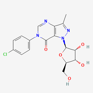 6-(4-Chloro-phenyl)-1-(3,4-dihydroxy-5-hydroxymethyl-tetrahydro-furan-2-yl)-3-methyl-1,6-dihydro-pyrazolo(4,3-d)pyrimidin-7-one