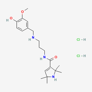 1H-Pyrrole-3-carboxamide, 2,5-dihydro-N-(3-(((4-hydroxy-3-methoxyphenyl)methyl)amino)propyl)-2,2,5,5-tetramethyl-, dihydrochloride