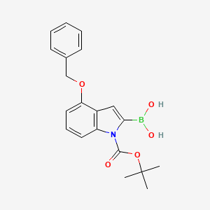 molecular formula C20H22BNO5 B1272386 (4-(苄氧基)-1-(叔丁氧羰基)-1H-吲哚-2-基)硼酸 CAS No. 850568-52-4