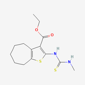 ethyl 2-(methylcarbamothioylamino)-5,6,7,8-tetrahydro-4H-cyclohepta[b]thiophene-3-carboxylate