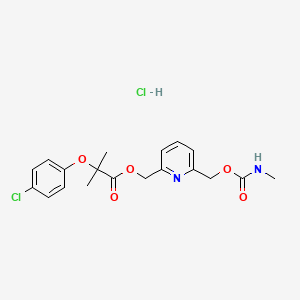 Propanoic acid, 2-(4-chlorophenoxy)-2-methyl-, (6-((((methylamino)carbonyl)oxy)methyl)-2-pyridinyl)methyl ester, hydrochloride