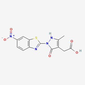 5-Hydroxy-3-methyl-1-(6-nitro-2-benzothiazolyl)-1H-pyrazole-4-acetic acid