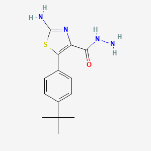 molecular formula C14H18N4OS B1272430 2-Amino-5-(4-(tert-butyl)phenyl)thiazole-4-carbohydrazide CAS No. 886361-56-4