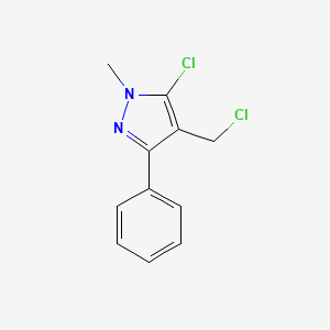 molecular formula C11H10Cl2N2 B1272435 5-氯-4-(氯甲基)-1-甲基-3-苯基-1H-吡唑 CAS No. 321538-19-6