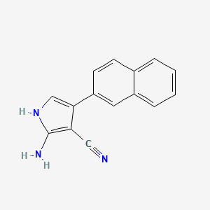 molecular formula C15H11N3 B1272437 2-Amino-4-(naphthalen-2-yl)-1H-pyrrole-3-carbonitrile CAS No. 338400-97-8