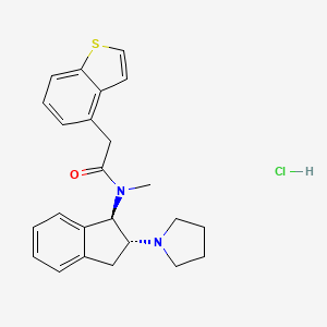 Benzo(b)thiophene-4-acetamide, N-(2,3-dihydro-2-(1-pyrrolidinyl)-1H-indol-1-yl)-N-methyl-, monohydrochloride, trans-(+-)-