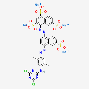 Tetrasodium 4-((4-((4-((4,6-dichloro-1,3,5-triazin-2-yl)amino)-2,5-dimethylphenyl)azo)-6-sulphonato-1-naphthyl)azo)naphthalene-1,3,6-trisulphonate