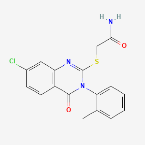 Acetamide, 2-((7-chloro-3,4-dihydro-3-(2-methylphenyl)-4-oxo-2-quinazolinyl)thio)-