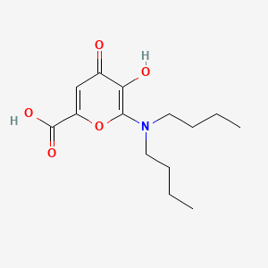 4H-Pyran-2-carboxylic acid, 6-(dibutylamino)-5-hydroxy-4-oxo-