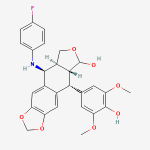 (5S,5aS,8aR,9R)-5-(4-fluoroanilino)-9-(4-hydroxy-3,5-dimethoxyphenyl)-5,5a,6,8,8a,9-hexahydro-[2]benzofuro[5,6-f][1,3]benzodioxol-8-ol