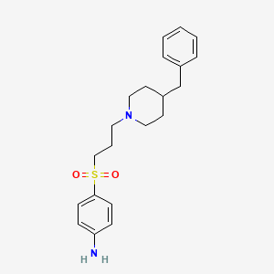 molecular formula C21H28N2O2S B12724535 Benzenamine, 4-((3-(4-(phenylmethyl)-1-piperidinyl)propyl)sulfonyl)- CAS No. 115041-58-2