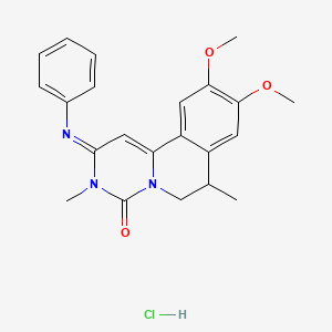 4H-Pyrimido(6,1-a)isoquinolin-4-one, 2,3,6,7-tetrahydro-9,10-dimethoxy-3,7-dimethyl-2-(phenylimino)-, monohydrochloride, (+-)-