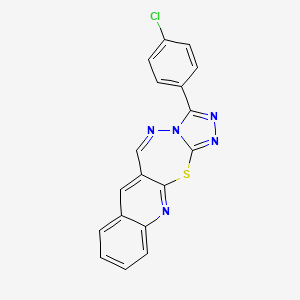 6-(4-chlorophenyl)-2-thia-4,5,7,8,18-pentazatetracyclo[8.8.0.03,7.012,17]octadeca-1(18),3,5,8,10,12,14,16-octaene