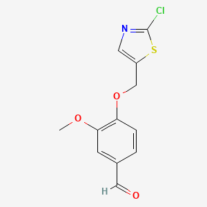 molecular formula C12H10ClNO3S B1272456 4-((2-氯噻唑-5-基)甲氧基)-3-甲氧基苯甲醛 CAS No. 339018-41-6