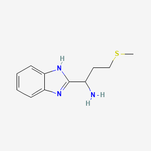 molecular formula C11H15N3S B1272489 1-(1H-Benzo[d]imidazol-2-yl)-3-(methylthio)propan-1-amine CAS No. 327072-88-8