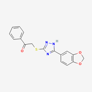 Ethanone, 2-((5-(1,3-benzodioxol-5-yl)-1H-1,2,4-triazol-3-yl)thio)-1-phenyl-