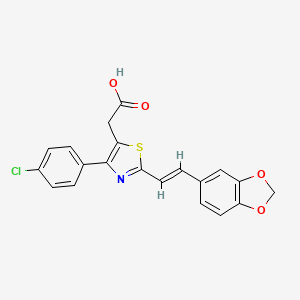 2-(2-(1,3-Benzodioxol-5-yl)ethenyl)-4-(4-chlorophenyl)-5-thiazoleacetic acid