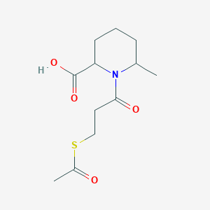 molecular formula C12H19NO4S B1272497 1-[3-(Acetylsulfanyl)propanoyl]-6-methyl-2-piperidinecarboxylic acid CAS No. 169551-84-2