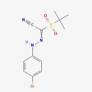 molecular formula C12H14BrN3O2S B1272512 2-[2-(4-Bromophenyl)hydrazono]-2-(tert-butylsulfonyl)acetonitrile 