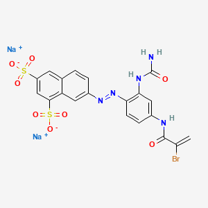 Disodium 7-((2-((aminocarbonyl)amino)-4-((2-bromo-1-oxoallyl)amino)phenyl)azo)naphthalene-1,3-disulphonate