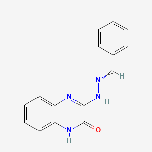 molecular formula C15H12N4O B1272521 benzenecarbaldehyde N-(3-oxo-3,4-dihydro-2-quinoxalinyl)hydrazone 