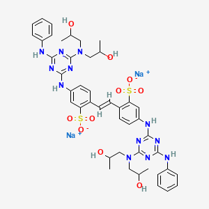 Disodium 4,4'-bis((6-anilino-4-(bis(2-hydroxypropyl)amino)-1,3,5-triazin-2-yl)amino)stilbene-2,2'-disulphonate