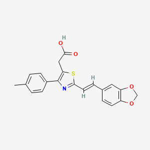 2-(2-(1,3-Benzodioxol-5-yl)ethenyl)-4-(4-methylphenyl)-5-thiazoleacetic acid