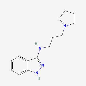 molecular formula C14H20N4 B12725239 1H-Indazol-3-amine, N-(3-(1-pyrrolidinyl)propyl)- CAS No. 82819-13-4