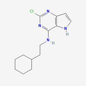 5H-Pyrrolo(3,2-d)pyrimidin-4-amine, 2-chloro-N-(2-cyclohexylethyl)-