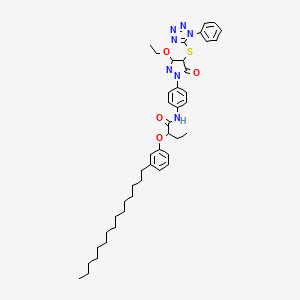 Butanamide, N-[4-[3-ethoxy-4,5-dihydro-5-oxo-4-[(1-phenyl-1H-tetrazol-5-yl)thio]-1H-pyrazol-1-yl]phenyl]-2-(3-pentadecylphenoxy)-