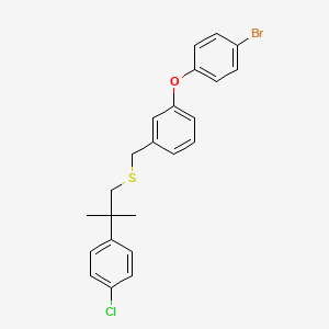 molecular formula C23H22BrClOS B12725424 1-(4-Bromophenoxy)-3-(((2-(4-chlorophenyl)-2-methylpropyl)thio)methyl)benzene CAS No. 80843-89-6