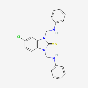 2H-Benzimidazole-2-thione, 5-chloro-1,3-dihydro-1,3-bis((phenylamino)methyl)-