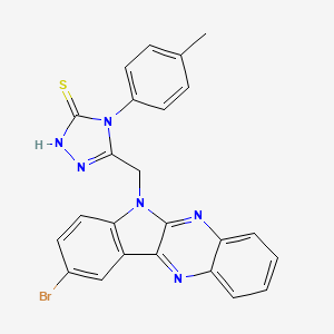 3H-1,2,4-Triazole-3-thione, 2,4-dihydro-5-((9-bromo-6H-indolo(2,3-b)quinoxalin-6-yl)methyl)-4-(4-methylphenyl)-