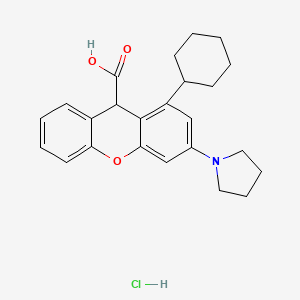 1-Cyclohexyl-3-pyrrolidinylxanthene-9-carboxylate hydrochloride