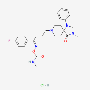 1,3,8-Triazaspiro(4,5)decan-4-one, 8-(3-(p-fluorobenzoyl)propyl)-3-methyl-1-phenyl-, alpha'-O-(methylcarbamoyl)oxime, hydrochloride