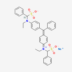 Hydrogen (ethyl)(4-(alpha-(4-(ethyl(sulphonatobenzyl)amino)phenyl)benzylidene)cyclohexa-2,5-dien-1-ylidene)(sulphonatobenzyl)ammonium, sodium salt