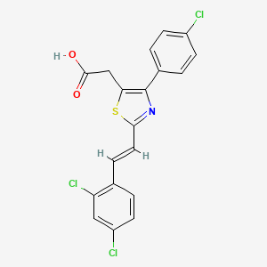 4-(4-Chlorophenyl)-2-(2-(2,4-dichlorophenyl)ethenyl)-5-thiazoleacetic acid