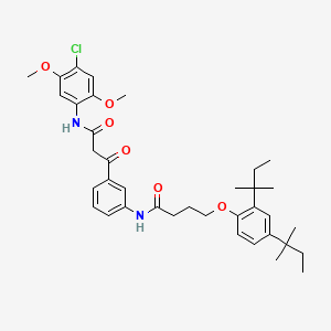 molecular formula C37H47ClN2O6 B12725991 N-(4-Chloro-2,5-dimethoxyphenyl)-3-(m-((4-(2,4-di-tert-pentylphenoxy)butyryl)amino)phenyl)-3-oxopropionamide CAS No. 68612-99-7