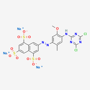 Trisodium 7-((4-((4,6-dichloro-1,3,5-triazin-2-yl)amino)-5-methoxy-2-methylphenyl)azo)naphthalene-1,3,5-trisulphonate