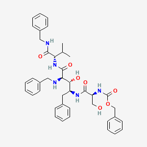 (2R,3S,4S)-N-(2-(Benzylamino)-4-((N-((benzyloxy)carbonyl)-L-serinyl)amino)-3-hydroxy-5-phenylpentanoyl)valine benzylamide