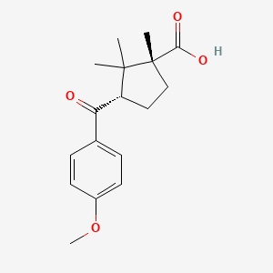 Cyclopentanecarboxylic acid, 3-(4-methoxybenzoyl)-1,2,2-trimethyl-, cis-(+-)-