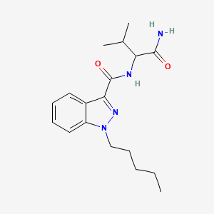 molecular formula C18H26N4O2 B12726328 N-(1-Amino-3-methyl-1-oxobutan-2-yl)-1-pentyl-1H-indazole-3-carboxamide CAS No. 1445583-20-9