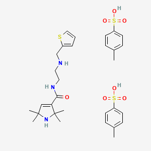 1H-Pyrrole-3-carboxamide, 2,5-dihydro-2,2,5,5-tetramethyl-N-(2-((2-thienylmethyl)amino)ethyl)-, bis(4-methylbenzenesulfonate)