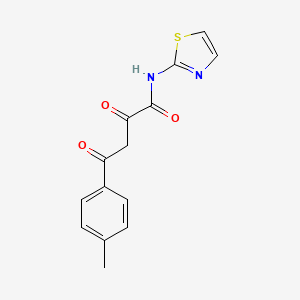 molecular formula C14H12N2O3S B12726461 Benzenebutanamide, alpha,gamma-dioxo-4-methyl-N-2-thiazolyl- CAS No. 130421-42-0